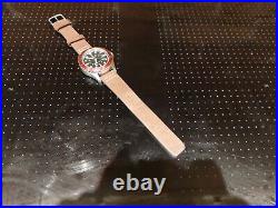 Timex Navi XL Automatic 41mm Red Bezel Stainless Steel Case PRISTINE 3 straps