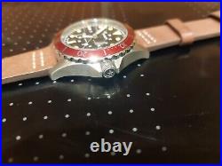 Timex Navi XL Automatic 41mm Red Bezel Stainless Steel Case PRISTINE 3 straps