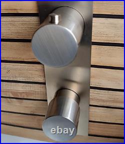 Twin Thermostatic Anti Scald Shower Valve 1 Outlet in Brushed Stainless Steel
