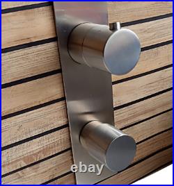 Twin Thermostatic Anti Scald Shower Valve 1 Outlet in Brushed Stainless Steel