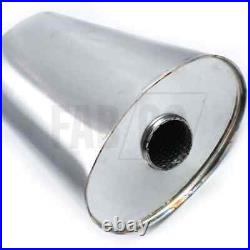 Universal Oval Exhaust Silencer 8×5 T304 Stainless Steel Variable ID Brushed