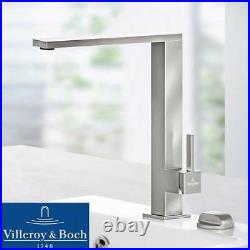 Villeroy & Boch Finera Square Brushed Stainless Steel Kitchen Sink Mixer Tap