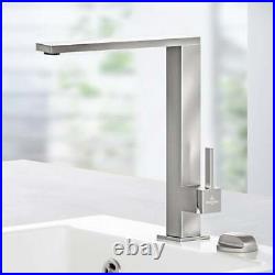 Villeroy & Boch Finera Square Brushed Stainless Steel Kitchen Sink Mixer Tap