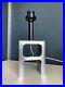 Vintage Italian Stainless Steel Brutalist Fontana Arte Style Table Lamp 1980s