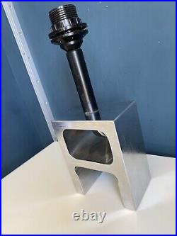 Vintage Italian Stainless Steel Brutalist Fontana Arte Style Table Lamp 1980s