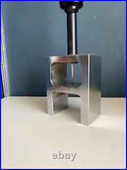 Vintage Italian Stainless Steel Brutalist Fontana Arte Style Table Lamp 1980s