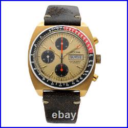 Vintage Sicura Chronograph Day/Date Brown Leather Swiss Automatic Men's Watch