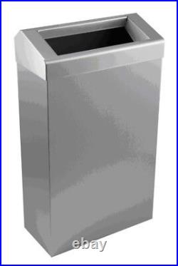 Waste Bin Brushed Stainless Steel Washroom Rubbish Litter Dispose Commercial